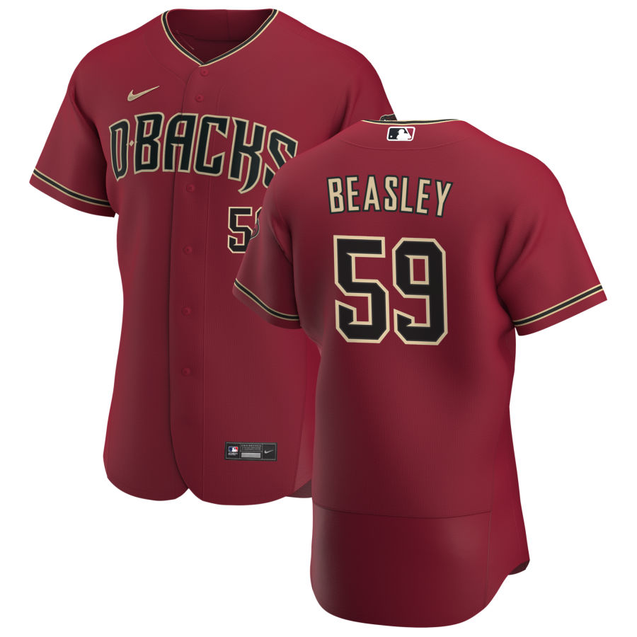 Cheap Arizona Diamondbacks 59 Jeremy Beasley Men Nike Crimson Authentic Alternate Team MLB Jersey